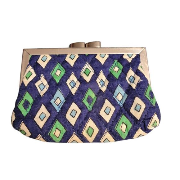 VERA BRADLEY Two 2 Kisslock Coin Purse MEDITERRANEAN WHITE Rare & Retired - Picture 5 of 10